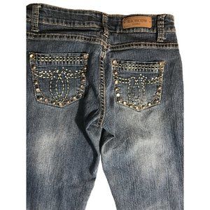 Cute BLING RICH COW Faded Blue Jeans Size 3 Junior Pants
